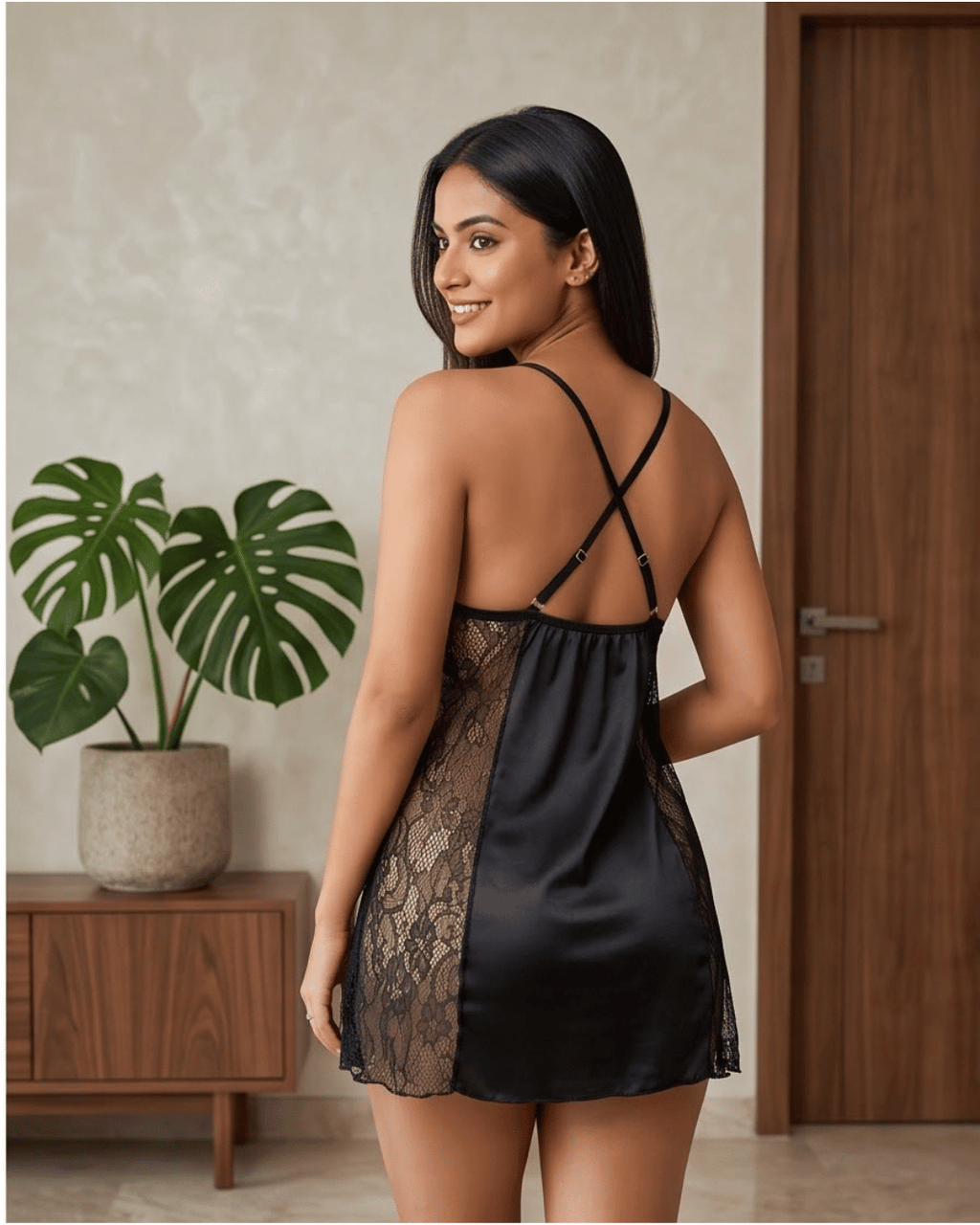 The Glacé Lace Ruffle Slip Babydoll