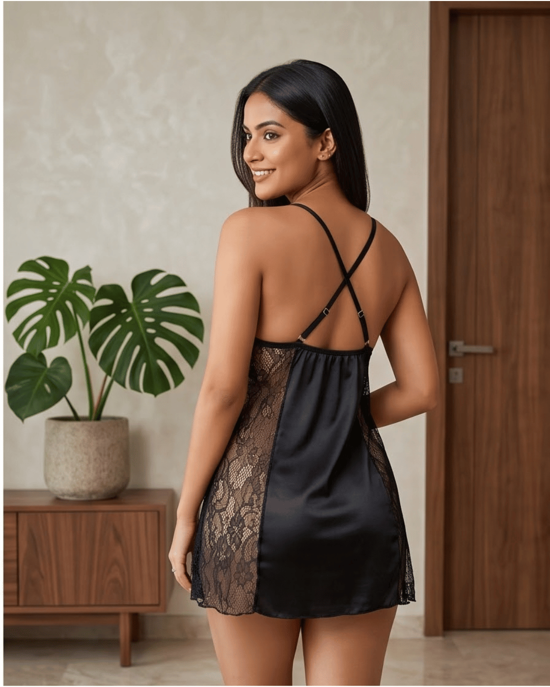 The Glacé Lace Ruffle Slip Babydoll