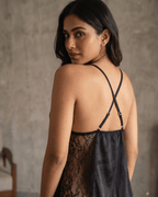 The Glacé Lace Ruffle Slip Babydoll