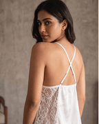 The Glacé Lace Ruffle Slip Babydoll