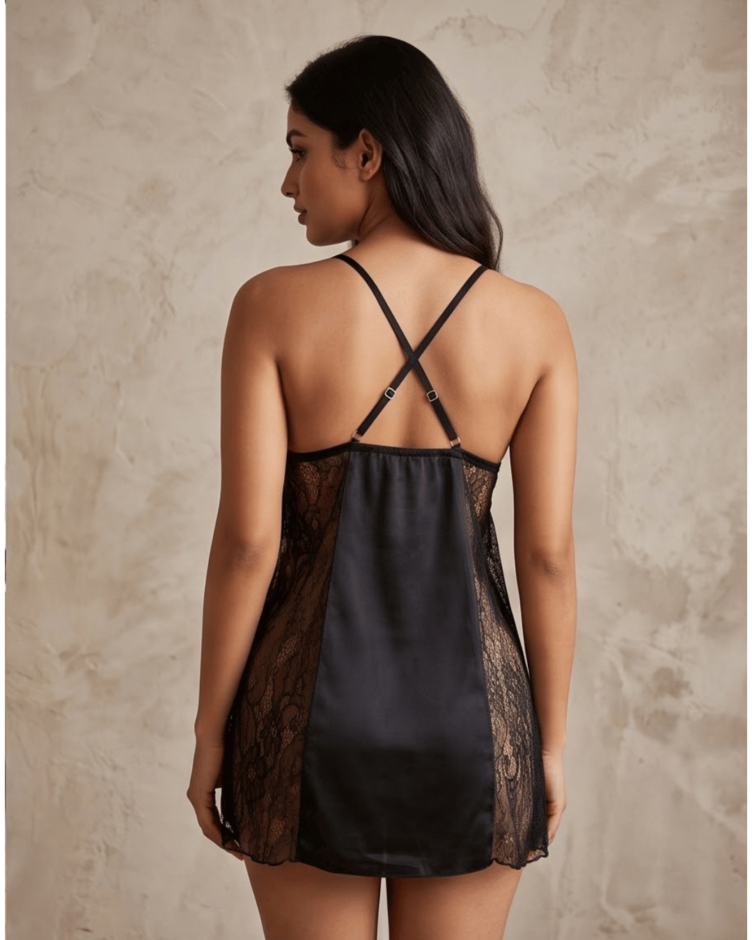 The Glacé Lace Ruffle Slip Babydoll