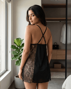 The Glacé Lace Ruffle Slip Babydoll