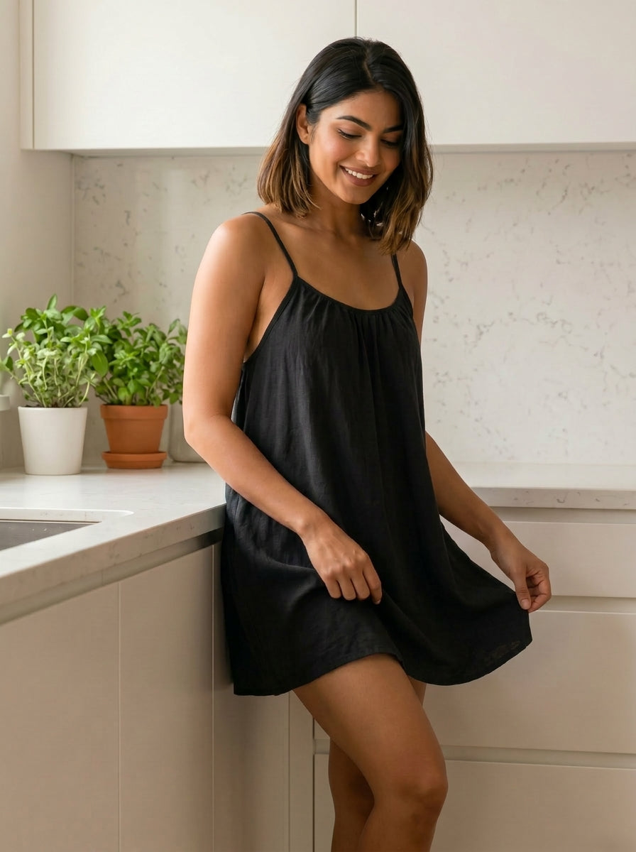 The Backless Adjustable Cami Dress — Mini