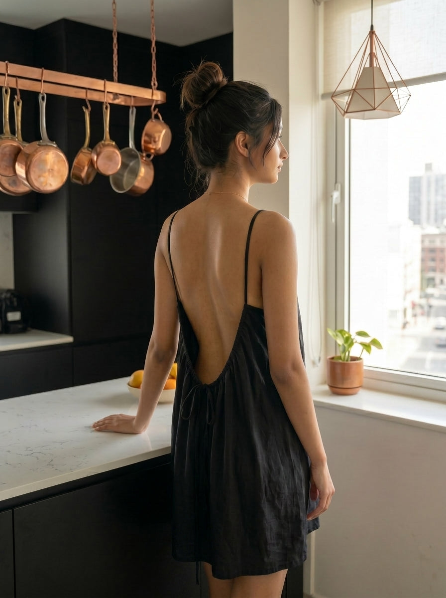 The Backless Adjustable Cami Dress — Mini