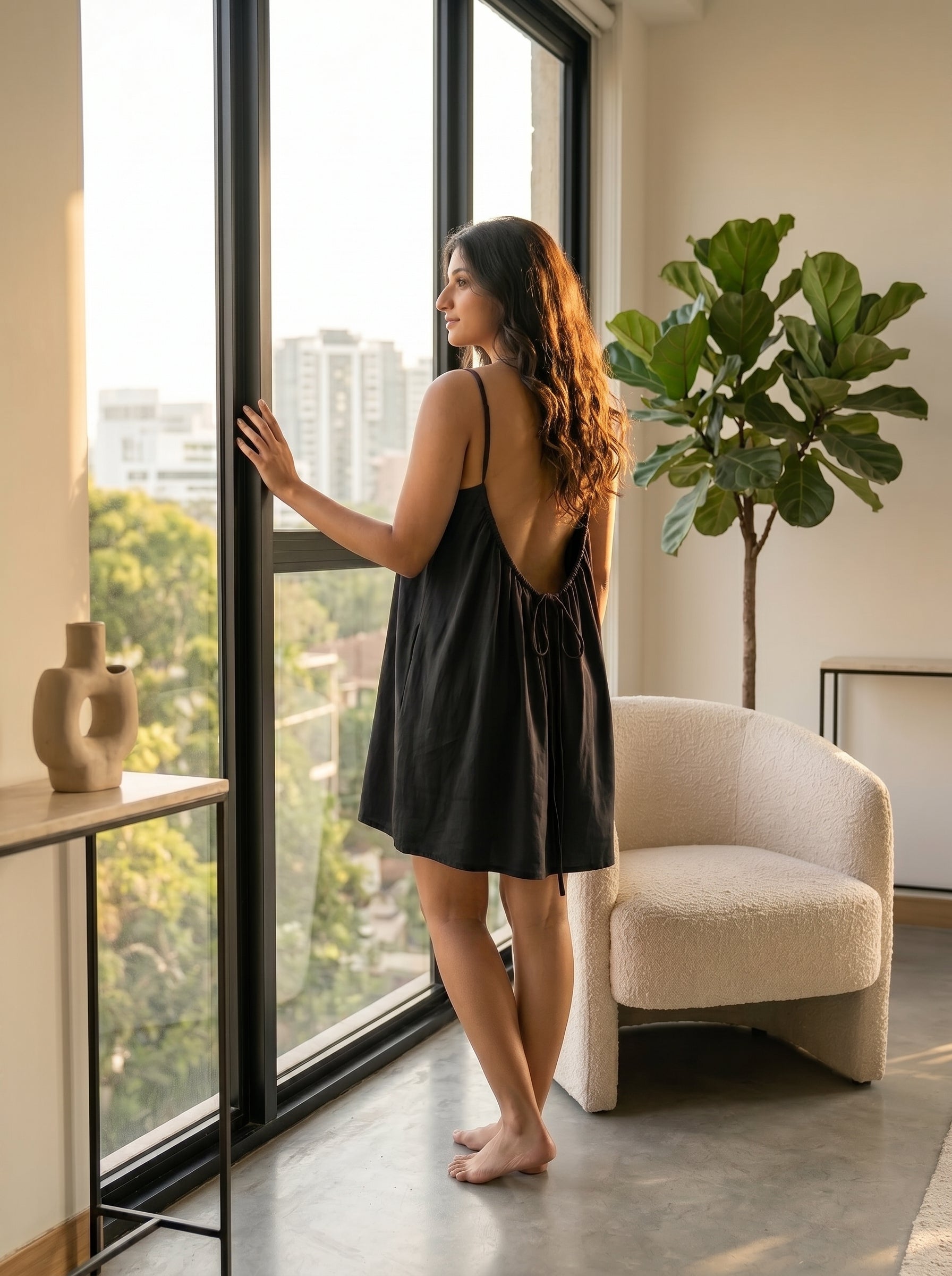 The Backless Adjustable Cami Dress — Mini
