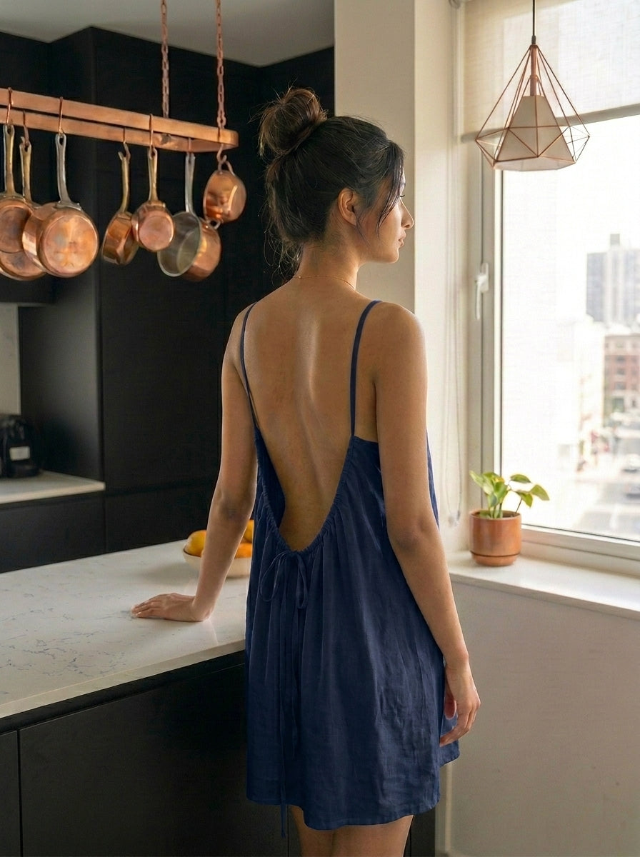 The Backless Adjustable Cami Dress — Mini