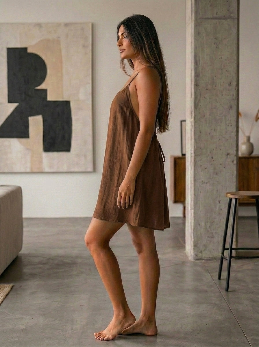The Backless Adjustable Cami Dress — Mini