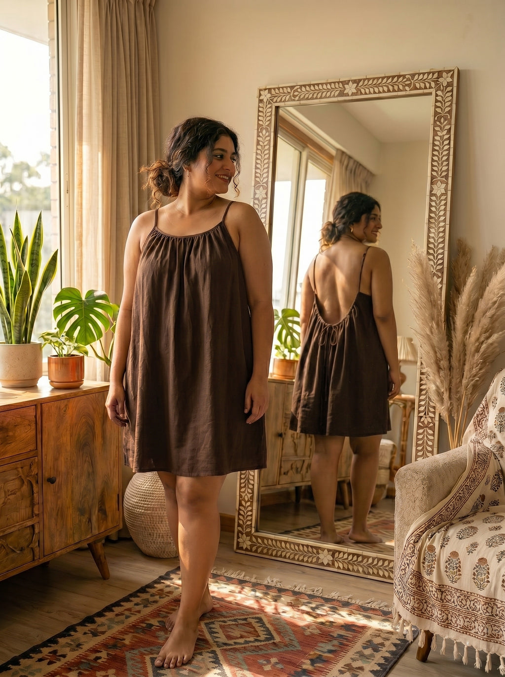 The Backless Adjustable Cami Dress — Mini