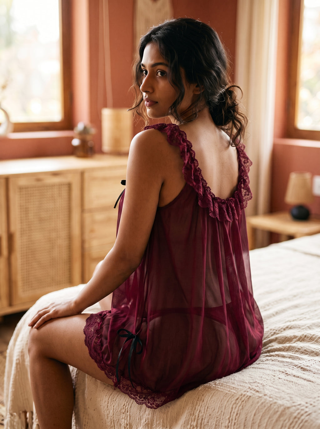 Midnight Whisper Sheer Babydoll