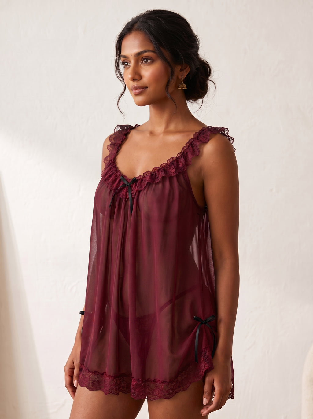Midnight Whisper Sheer Babydoll