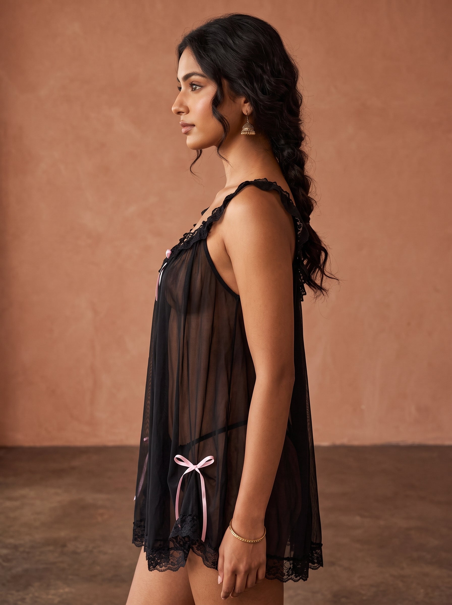 Midnight Whisper Sheer Babydoll