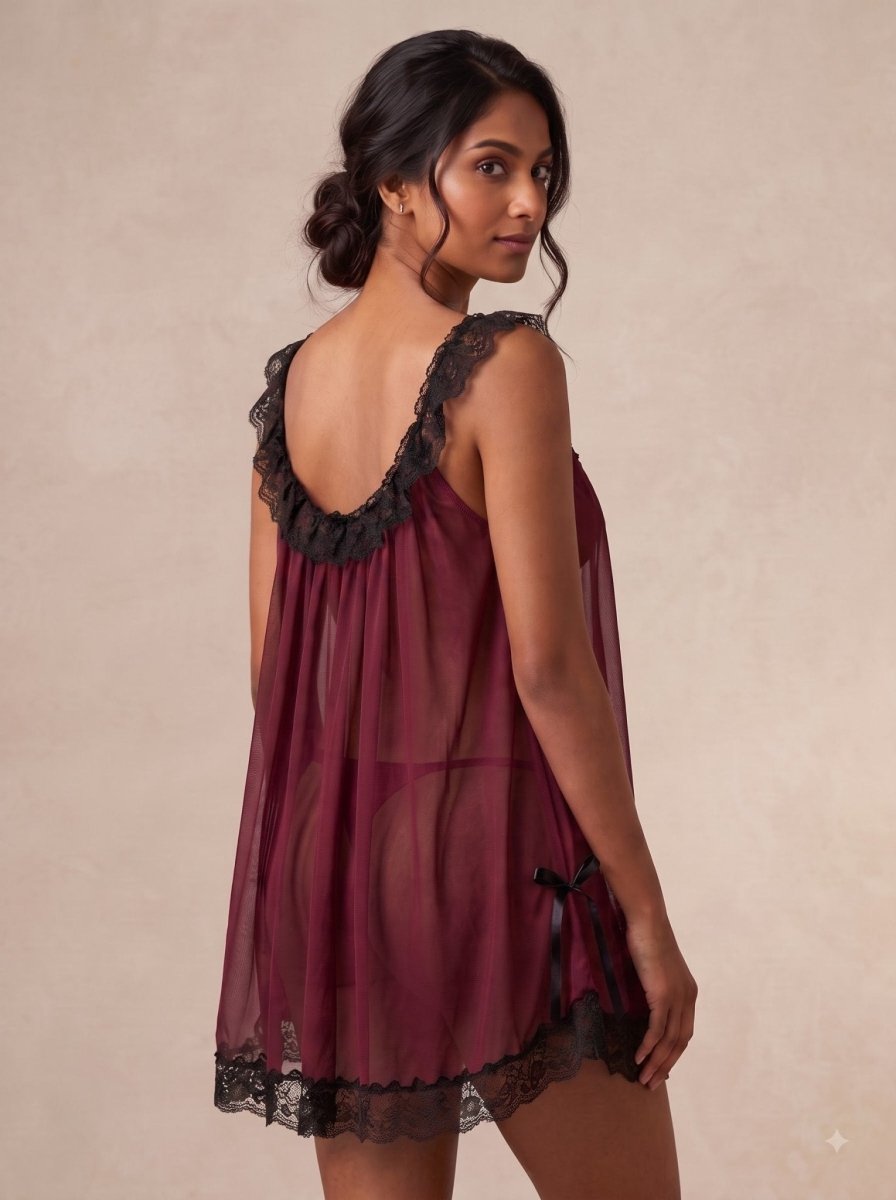 Midnight Whisper Sheer Babydoll