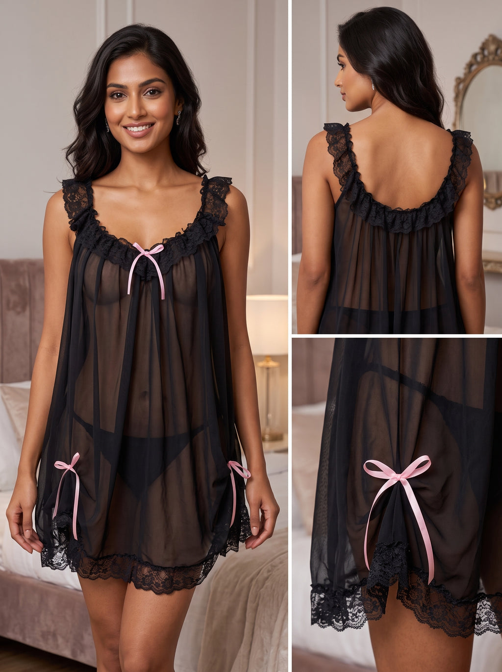 Midnight Whisper Sheer Babydoll