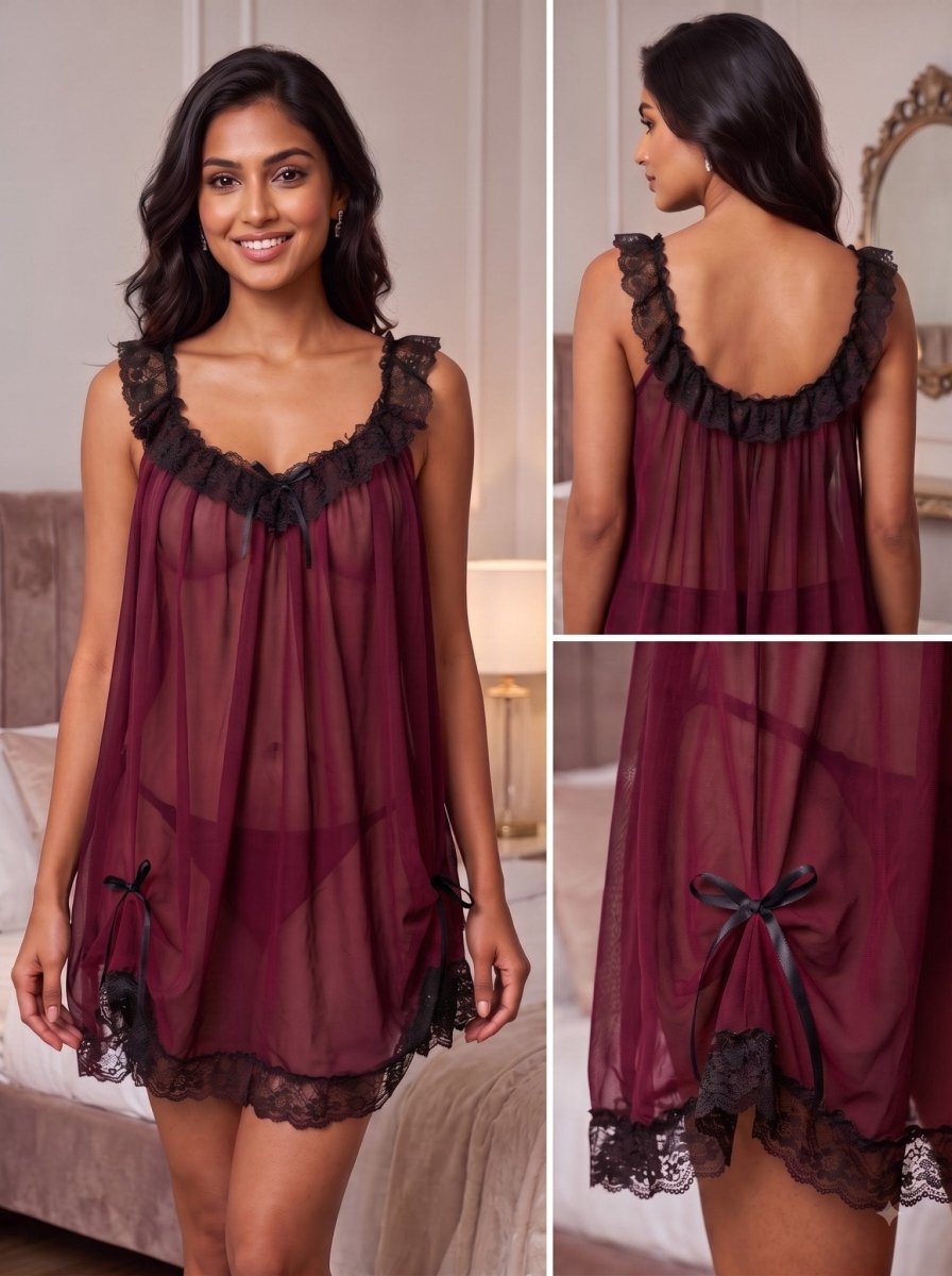 Midnight Whisper Sheer Babydoll