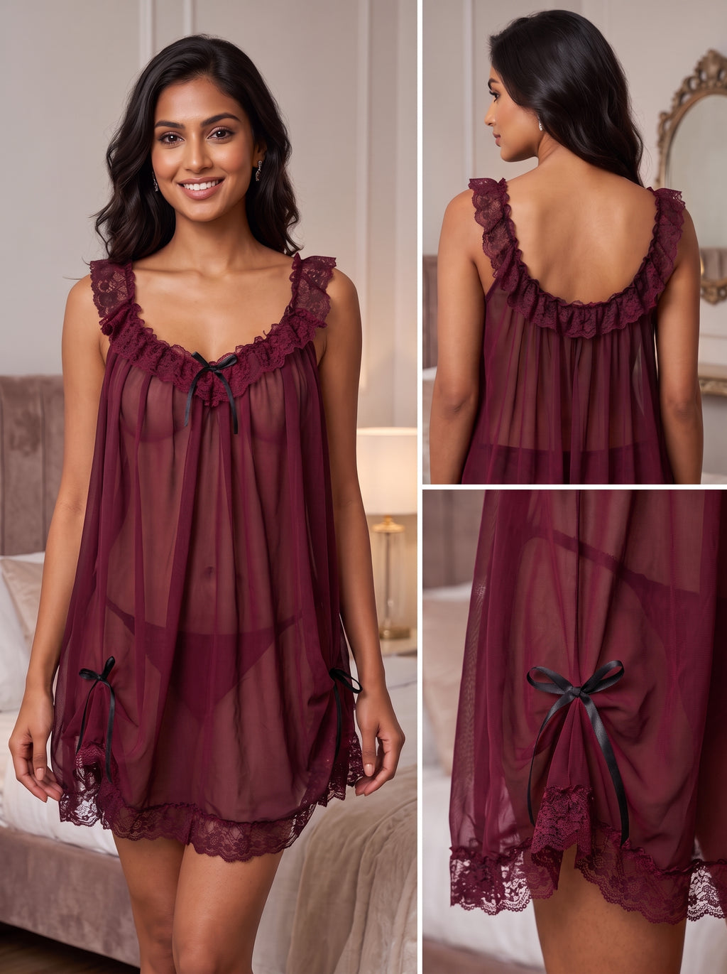 Midnight Whisper Sheer Babydoll