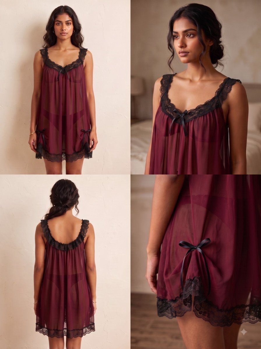 Midnight Whisper Sheer Babydoll