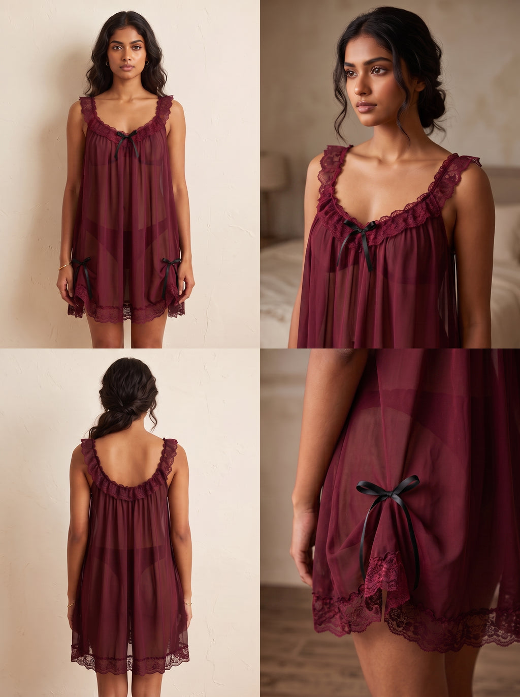 Midnight Whisper Sheer Babydoll