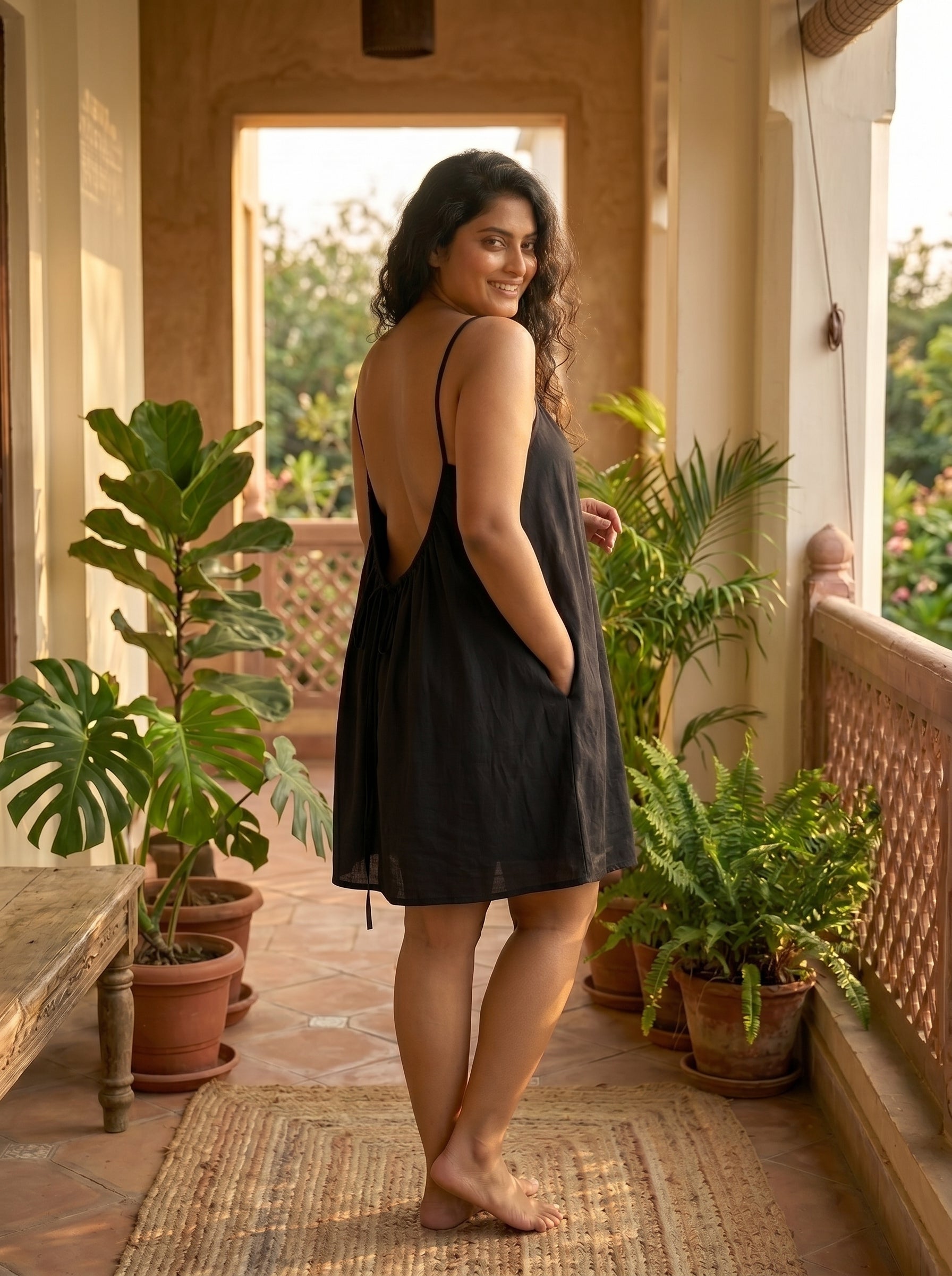 The Backless Adjustable Cami Dress — Mini