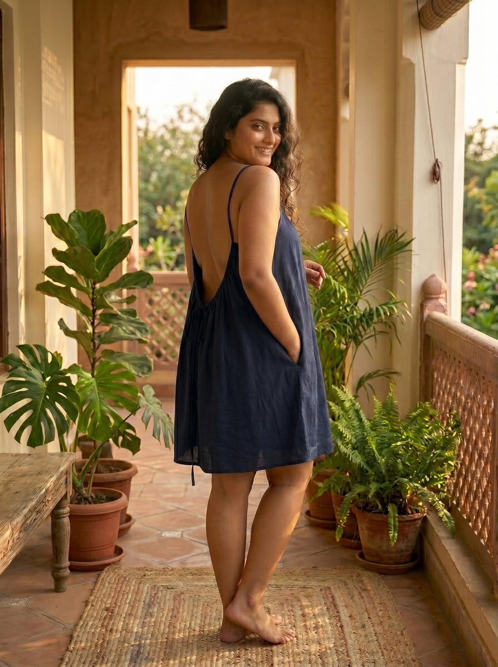 The Backless Adjustable Cami Dress — Mini