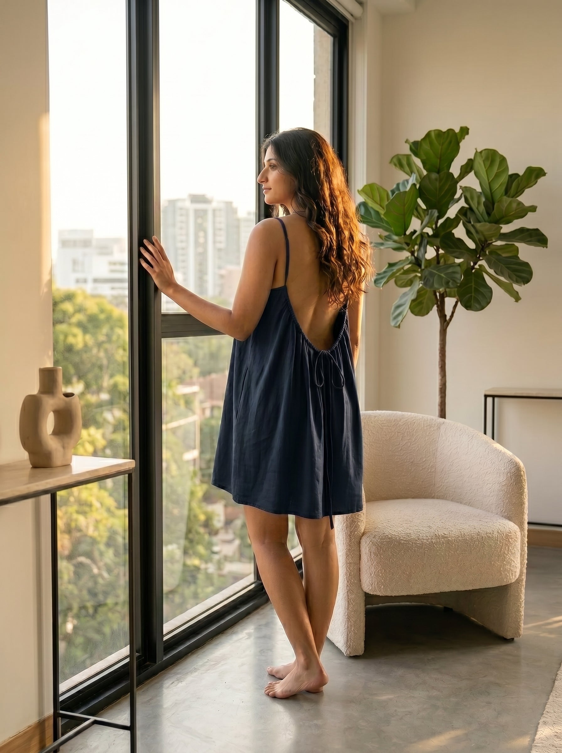 The Backless Adjustable Cami Dress — Mini
