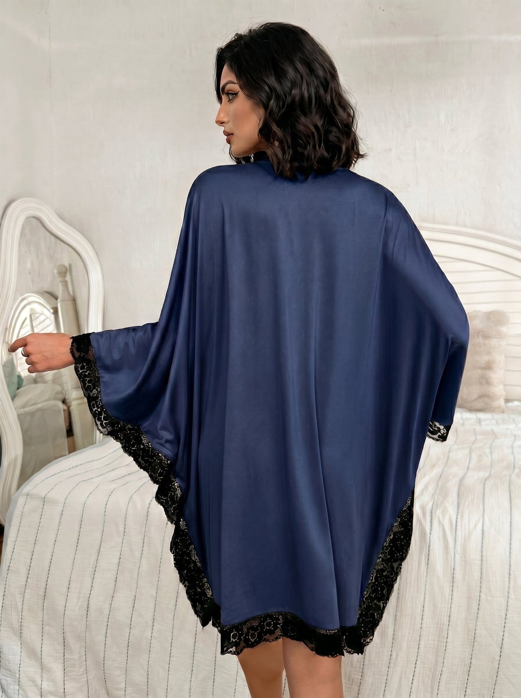 Batwing Satin Lounge Dress
