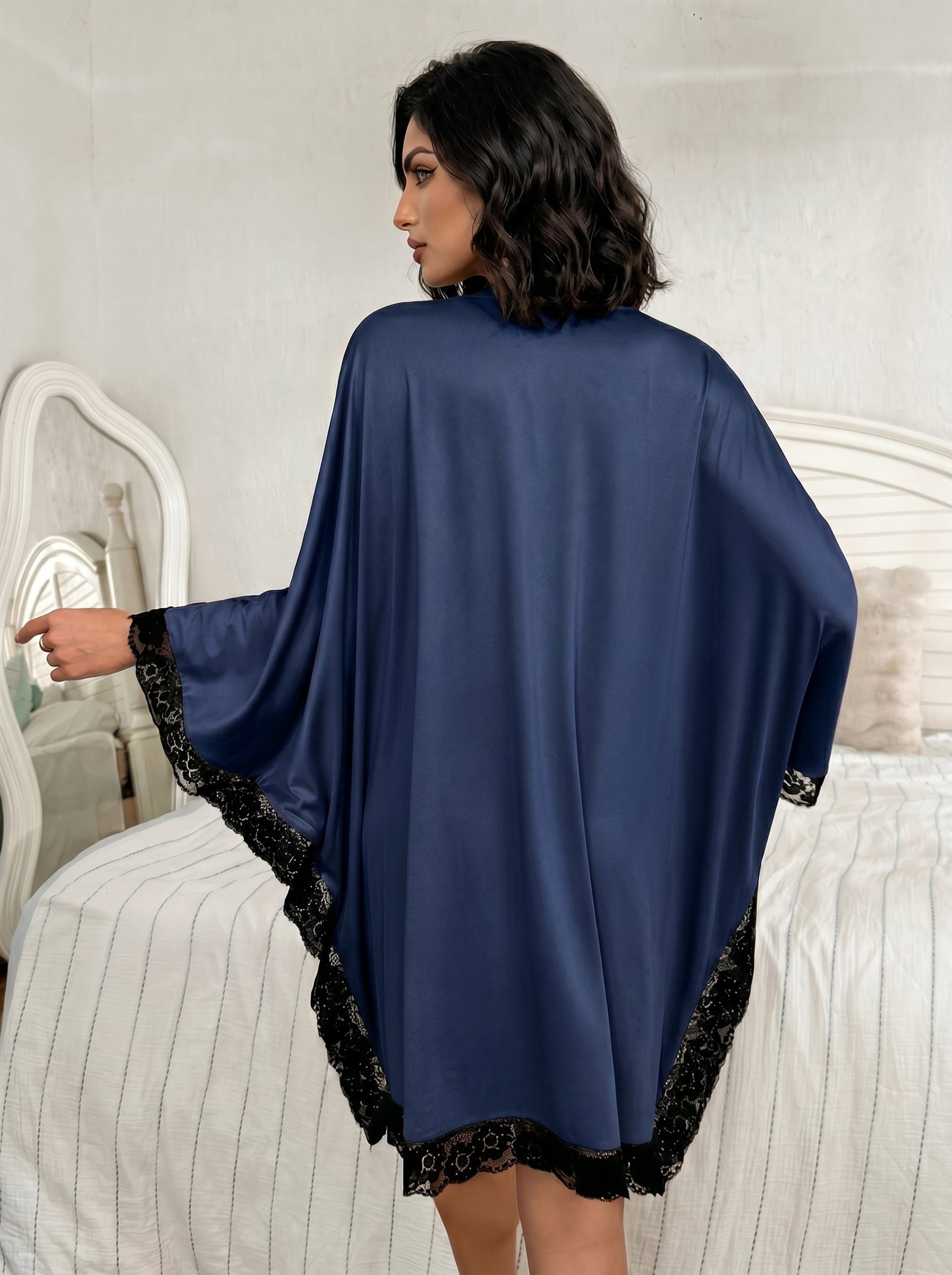 Batwing Satin Lounge Dress