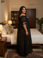 Juliet Sheer Mesh Off-the-Shoulder Lounge Dress