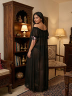 Juliet Sheer Mesh Off-the-Shoulder Lounge Dress
