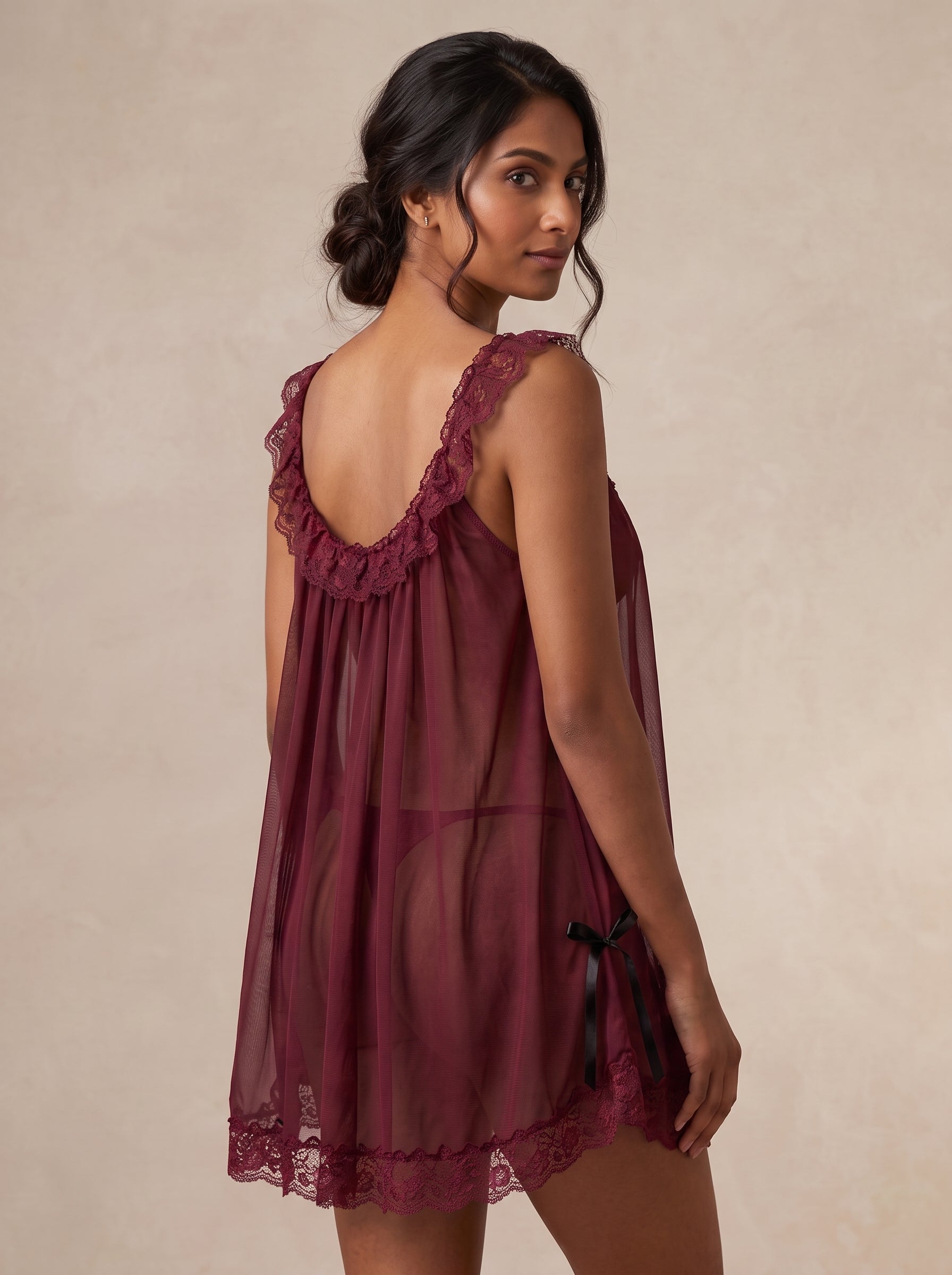 Midnight Whisper Sheer Babydoll