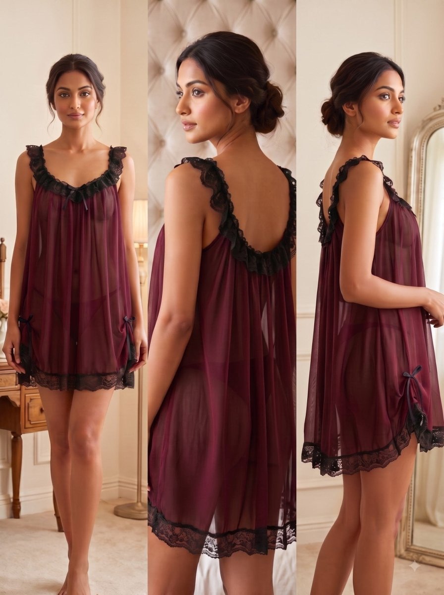 Midnight Whisper Sheer Babydoll